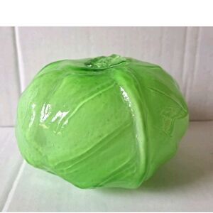VINTAGE MURANO STYLE CABBAGE HAND BLOWN ART GLASS COLLECTIBLE DECOR